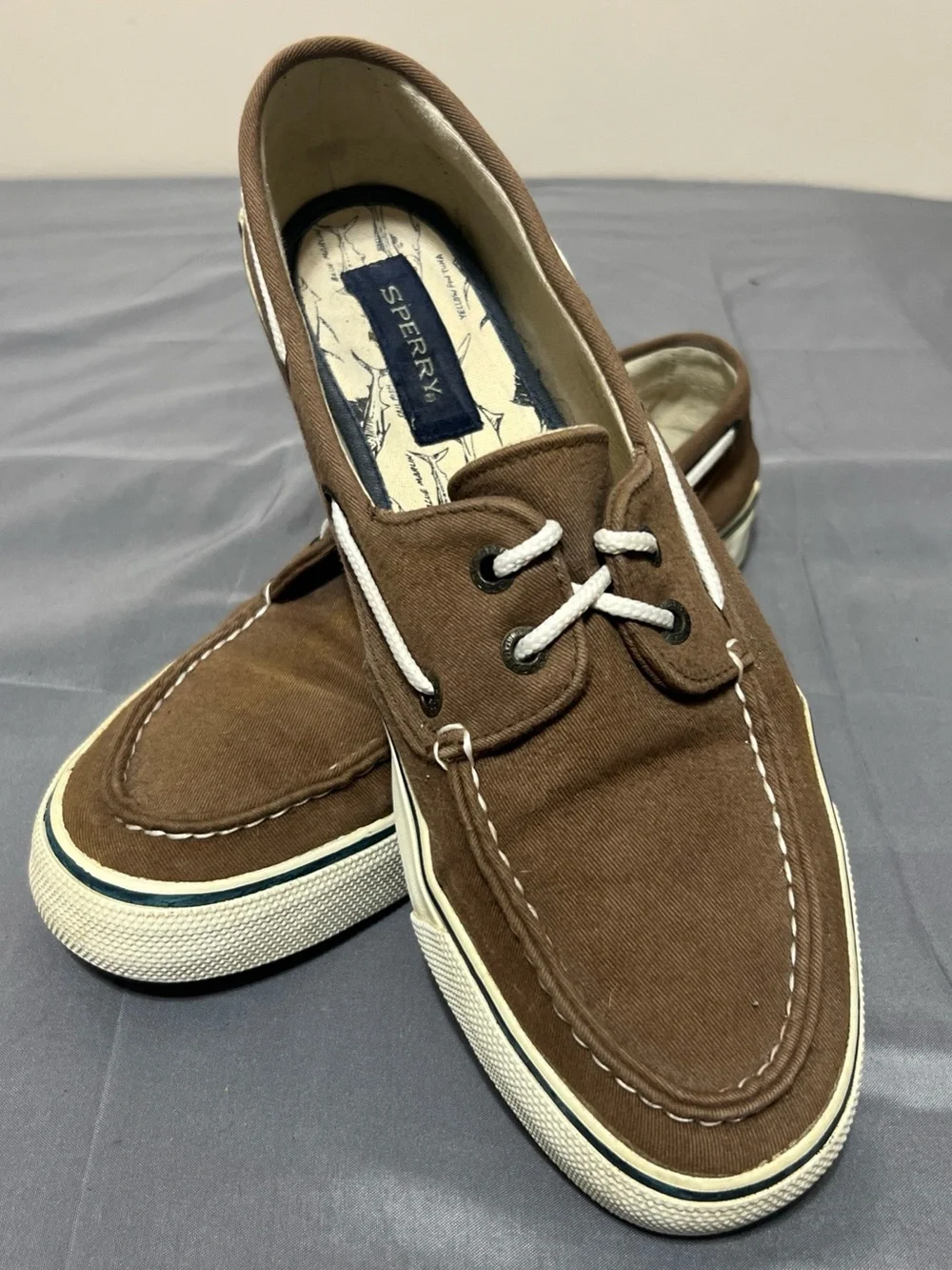 Sperry Mens Size 10.5M Slide Style Casual Brown Boat Shoes